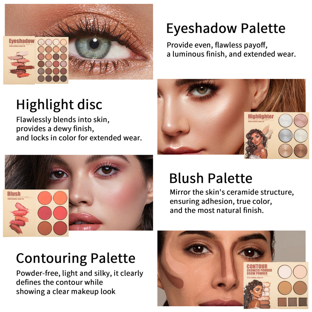 UDAER Beauty Color Bomb 63-Color Makeup Kit - Multi-Function Eyeshadow, Blush, Highlighter & Contour Palette