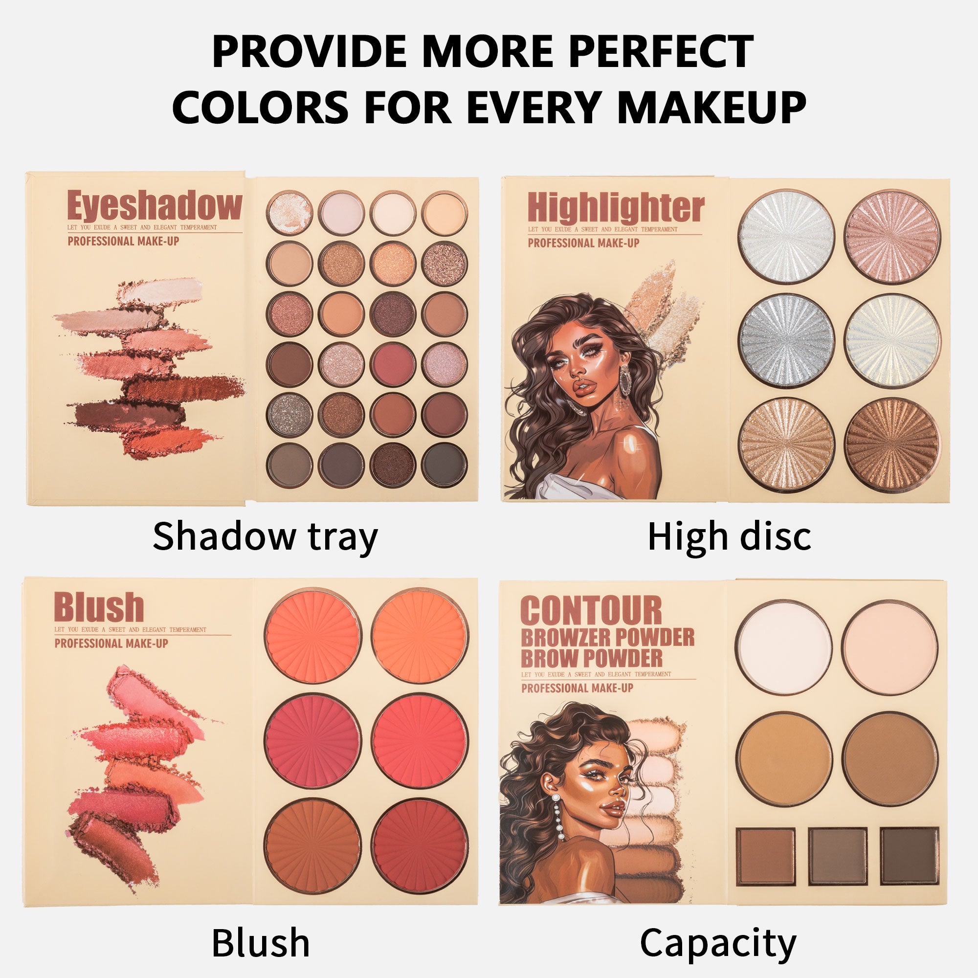 UDAER Beauty Color Bomb 63-Color Makeup Kit - Multi-Function Eyeshadow, Blush, Highlighter & Contour Palette