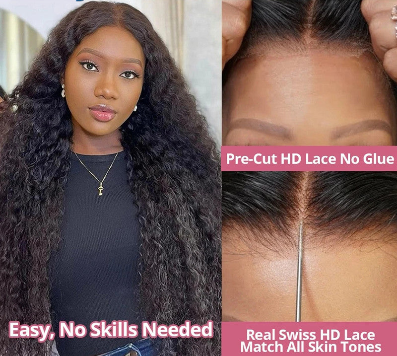 Water-wave Lace Wigs Made From Glue-free Authentic Peruvian Human Hair
